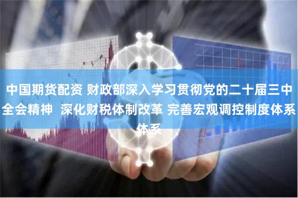 中国期货配资 财政部深入学习贯彻党的二十届三中全会精神  深化财税体制改革 完善宏观调控制度体系